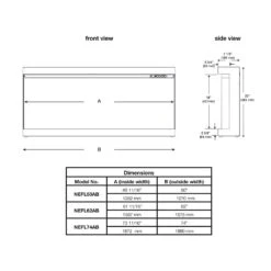 Napoleon Astound Flexmount 74-in Linear Electric Fireplace -electric fireplace Store NEFL50AB NEFL62AB NEFL74AB Detail Dimensions e69d34a9 9ea9 458f 9c5d c5a0e5a522a0