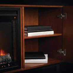 Napoleon Bella Electric Fireplace TV Stand In Walnut -electric fireplace Store Napoleon Bella NEFP26 3120WN Detail Shelves