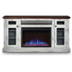 Napoleon Charlotte Electric Fireplace TV Stand In Antique White -electric fireplace Store Napoleon Charlotte NEFP30 3820AW Crystals B Flames P Embers Silo