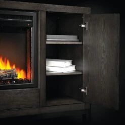Napoleon Franklin Electric Fireplace TV Stand In Weathered Oak -electric fireplace Store Napoleon Franklin NEFP30 3020RK Detail Door Shelves