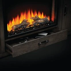 Napoleon Franklin Electric Fireplace TV Stand In Weathered Oak -electric fireplace Store Napoleon Franklin NEFP30 3020RK Detail Drawer