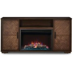 Napoleon Hayworth Electric Fireplace TV Stand In Rustic Long Board -electric fireplace Store Napoleon Hayworth NEFP30 3620RLB Logs Multi Flames T Embers Silo 6658dcb5 6cee 4f7e b885 e82033e29258