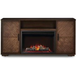 Napoleon Hayworth Electric Fireplace TV Stand In Rustic Long Board -electric fireplace Store Napoleon Hayworth NEFP30 3620RLB Logs O Flames R Embers Silo feb34e27 babe 4612 899d 07538f30ad43