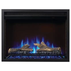 Napoleon 26-in Cineview Built-In Electric Fireplace -electric fireplace Store Napoleon NEFB26H Black Blue Crystal Media Logset Blue Flame Front