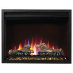 Napoleon 26-in Cineview Built-In Electric Fireplace -electric fireplace Store Napoleon NEFB26H Black Gold Crystal Media Logset Multi Flame Front