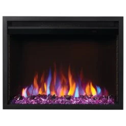 Napoleon 26-in Cineview Built-In Electric Fireplace -electric fireplace Store Napoleon NEFB26H Black Purple Crystal Media Multi Flame Front