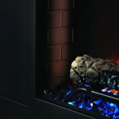 Napoleon 26-in Cineview Built-In Electric Fireplace -electric fireplace Store Napoleon NEFB26H Black Tahitian Blue Crystal Media Logset Orange Flame Side