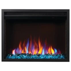 Napoleon 26-in Cineview Built-In Electric Fireplace -electric fireplace Store Napoleon NEFB26H Black Tahitian Blue Crystal Media Multi Flame Front