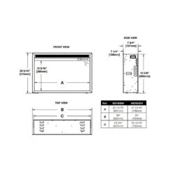 Napoleon 26-in Cineview Built-In Electric Fireplace -electric fireplace Store Napoleon NEFB26H Dimension in mm