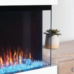 Napoleon 60-in TriVista Primus Electric Fireplace -electric fireplace Store Napoleon NEFB60H 3SV Black Tahitian Blue Crystal Media Multi Flame Side 0f826f77 43fa 4fef b7f8 5dfc55fb8c15