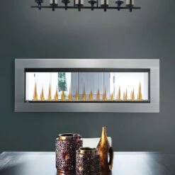 Napoleon 50-In CLEARion ELITE See-Thru Electric Fireplace W/ Decorative Stainless Steel Trim Kit