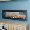 Napoleon 60-In CLEARion ELITE See-Thru Electric Fireplace -electric fireplace Store Napoleon NEFBD60HE Black Glass Orange Flame Closeup