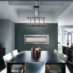 Stainless Steel Trim For Napoleon 60-in Clearion Elite Electric Fireplace -electric fireplace Store Napoleon NEFBD60HE SS DTRM Stainless Steel Black Clear Crystal Orange Flame Lifestyle c3c83b2c 0eb7 4451 8e54 fc036297f98c