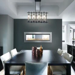 Napoleon 60-In CLEARion ELITE See-Thru Electric Fireplace W/ Decorative Stainless Steel Trim Kit -electric fireplace Store Napoleon NEFBD60HE NEFBD60HE SS DTRM Stainless Steel Clear Crystal Media Yellow Flame Lifestyle b6b35320 a065 4034 a0e5 94162ddab1f0