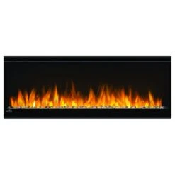 Napoleon 42-In Alluravision Slim Wall Mount Electric Fireplace - NEFL42CHS -electric fireplace Store Napoleon NEFL42CHS 1 Black Clear Crystal Media Orange Flame Front