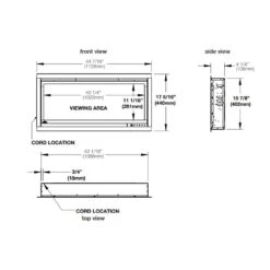 Napoleon 42-In Alluravision Slim Wall Mount Electric Fireplace - NEFL42CHS -electric fireplace Store Napoleon NEFL42CHS 1 Dimension in mm 6266b3a0 bb8e 4fde 8dd8 45afdec322f6