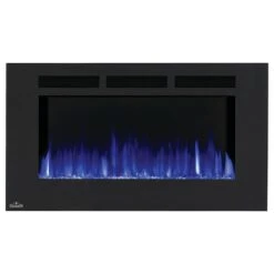 Napoleon 42-In Allure Wall Mount Electric Fireplace -electric fireplace Store Napoleon NEFL42FH Black Clear Crystal Media Blue Flame Front