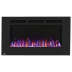 Napoleon 42-In Allure Wall Mount Electric Fireplace -electric fireplace Store Napoleon NEFL42FH Black Clear Crystal Media Multi Flame Front