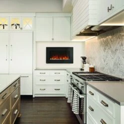 Napoleon 42-In Allure Wall Mount Electric Fireplace -electric fireplace Store Napoleon NEFL42FH Black Purple Crystal Media Multi Flame Closeup