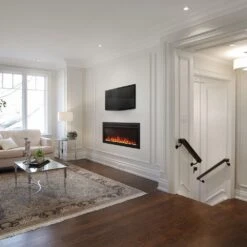 Napoleon 42-In PurView Wall Mount Electric Fireplace -electric fireplace Store Napoleon NEFL42HI Black Orange CrystalMedia Orange Flame Lifestyle 56e434af 97e9 43e7 8df8 3a0ef27627db