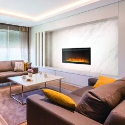 Napoleon 42-In PurView Wall Mount Electric Fireplace -electric fireplace Store Napoleon NEFL42HI Black Yellow Crystal Media Multi Flame Lifestyle fe1d10ad 9126 4fbf b60b 3029912db2bf