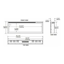 Napoleon 50-In Entice Wall Mount Electric Fireplace -electric fireplace Store Napoleon NEFL50CFH Dimension in mm 28caf291 a0a6 426e a6c9 b939449d7522