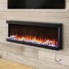 Napoleon 50-In TriVista Pictura 3-Sided Wall Mount Electric Fireplace -electric fireplace Store Napoleon NEFL50H 3SV Black Blue Glow Orange Flame Birch Media Closeup