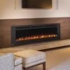 Napoleon 60-In Allure Phantom Wall Mount Electric Fireplace -electric fireplace Store Napoleon NEFL60FH MT Black Orange Crystal Media Orange Flame Closeup