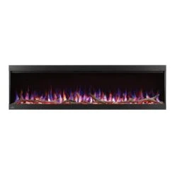 Napoleon 60-In TriVista Pictura 3-Sided Wall Mount Electric Fireplace -electric fireplace Store Napoleon NEFL60H 3SV Black Multi Flame Driftwood Media Straight