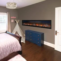 Napoleon 74-In Alluravision Deep Wall Mount Electric Fireplace - NEFL74CHD -electric fireplace Store Napoleon NEFL74CHD 1 Black Crystal Logset Orange Flame Lifestyle 4277de4d 80a4 4d0d ac5d 926f32a26e83