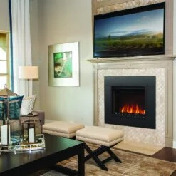 Napoleon Black Trim Kit For Cineview 26-in Firebox -electric fireplace Store Napoleon NEFTK2636 Black Black Crystal Media Orange Flame Environment