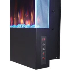 Napoleon 32-In Allure Vertical Wall Mount Electric Fireplace- NEFVC32H -electric fireplace Store Napoleon NEFVC32H Black Blue Crystal Media Blue Line Multi Flame Detailed Feature