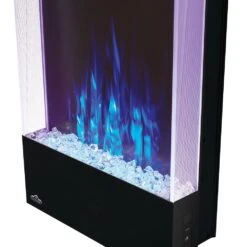 Napoleon 32-In Allure Vertical Wall Mount Electric Fireplace- NEFVC32H -electric fireplace Store Napoleon NEFVC32H Black Clear Crystal Media Blue Flame Angle