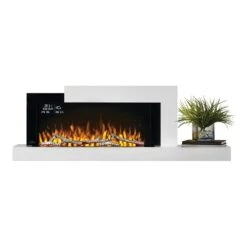 Napoleon Stylus Cara Elite Wall Mount Electric Fireplace -electric fireplace Store Napoleon Stylus Cara Elite NEFP32 5019W IOT Birch Media Yellow Flame