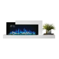 Napoleon Stylus Cara Elite Wall Mount Electric Fireplace -electric fireplace Store Napoleon Stylus Cara Elite NEFP32 5019W IOT Mixed Media Blue Flame