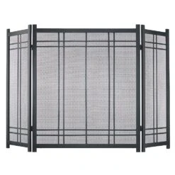 Three Panel Preston Fireplace Screen In Vintage Iron