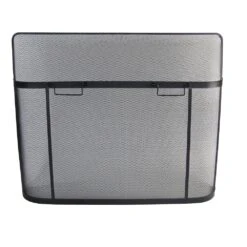 Single Panel Fireplace Screen Guard In Black
