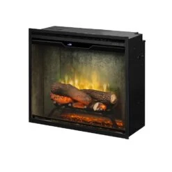 Dimplex 24 Inch Revillusion Built-In Electric Firebox Weathered Concrete -electric fireplace Store RBF24DLXWC Angled Silo 1