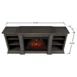 Eliot Grand Electric Fireplace TV Stand In Antique Grey -electric fireplace Store Real Flame 1290E AGR Dimension in ba01e5b2 f6c1 4f11 a757 4881022c5171