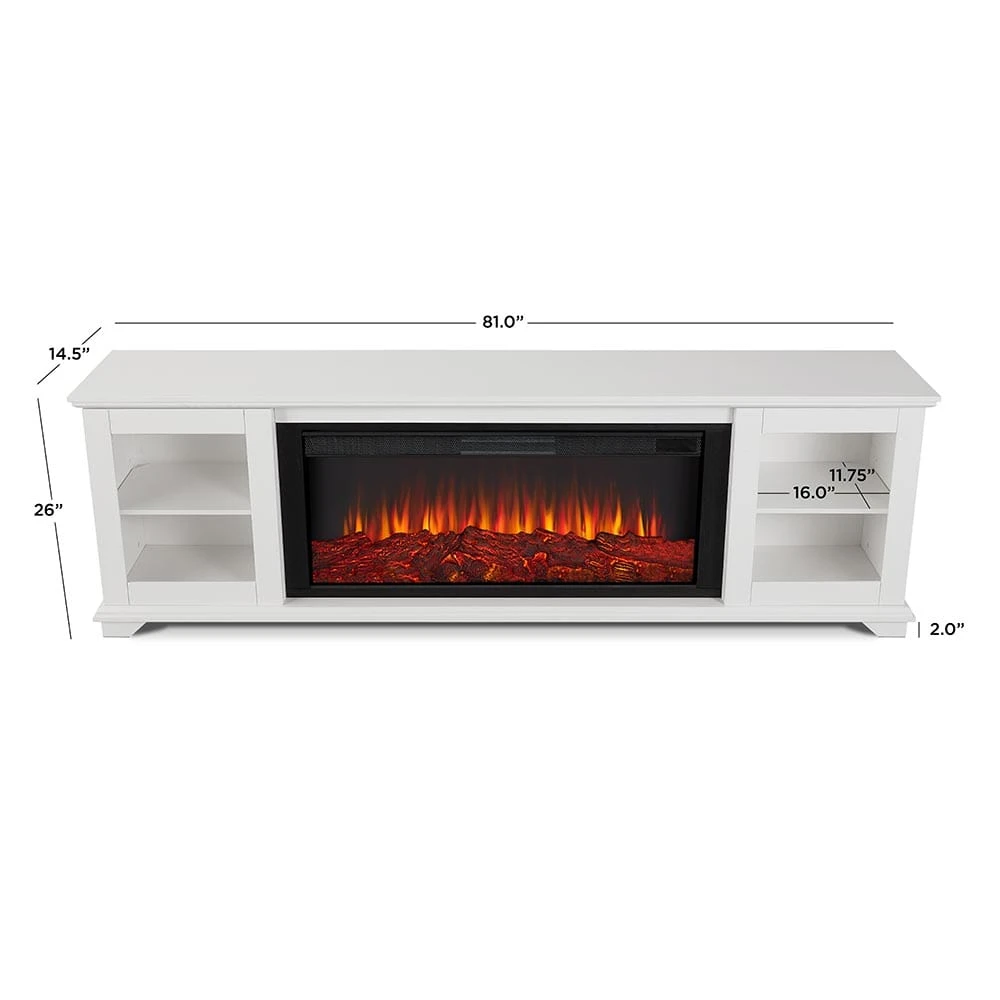 Benjamin Infrared Electric Fireplace TV Stand In White 2 Benjamin Infrared Electric Fireplace TV Stand In White - Image 2