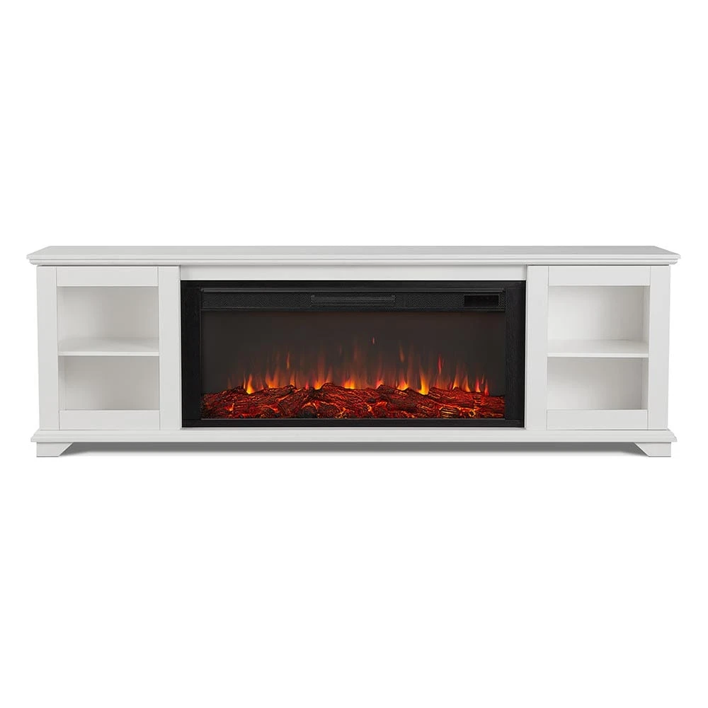 Benjamin Infrared Electric Fireplace TV Stand In White 4 Benjamin Infrared Electric Fireplace TV Stand In White - Image 4