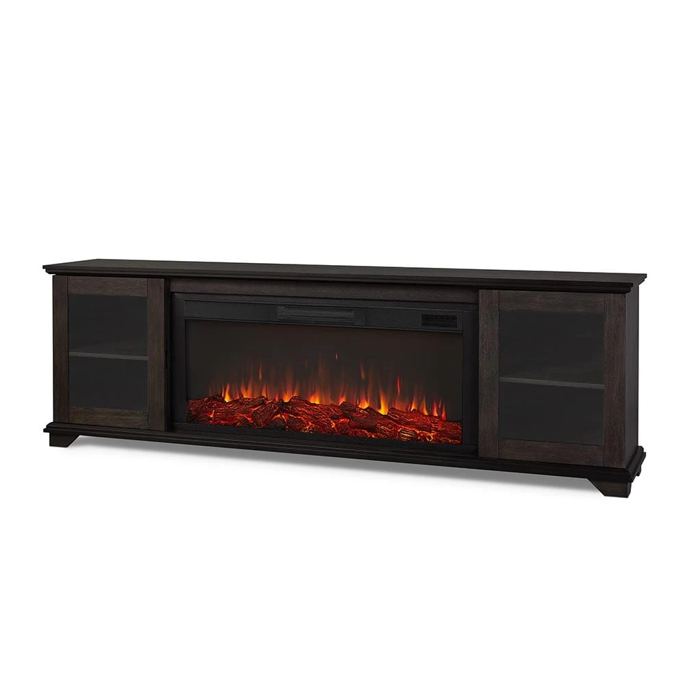 Benjamin Infrared Electric Fireplace TV Stand In Weathered Wood 5 Benjamin Infrared Electric Fireplace TV Stand In Weathered Wood - Image 5