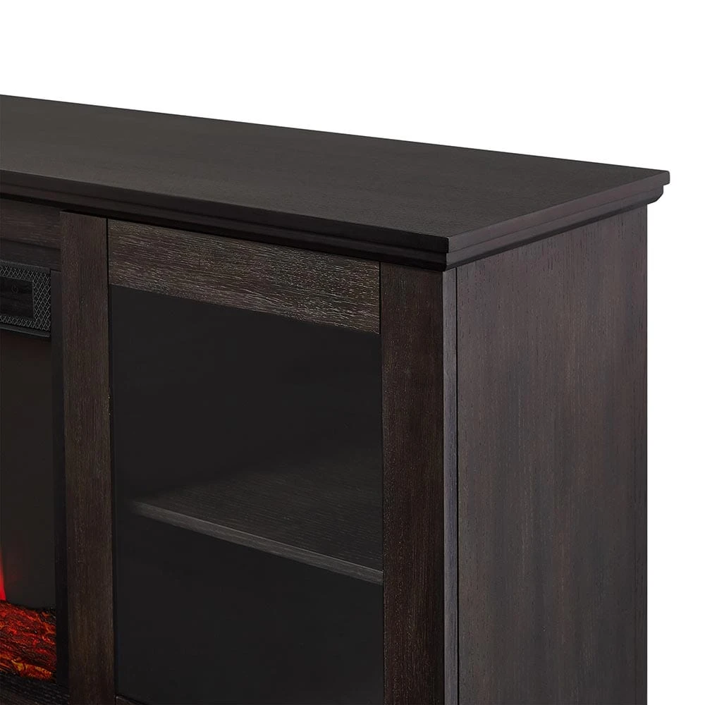 Benjamin Infrared Electric Fireplace TV Stand In Weathered Wood 8 Benjamin Infrared Electric Fireplace TV Stand In Weathered Wood - Image 8