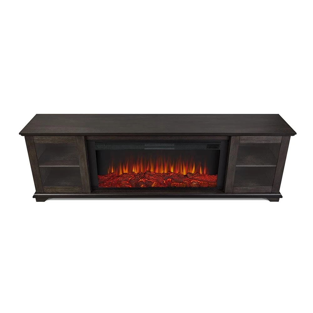 Benjamin Infrared Electric Fireplace TV Stand In Weathered Wood 6 Benjamin Infrared Electric Fireplace TV Stand In Weathered Wood - Image 6
