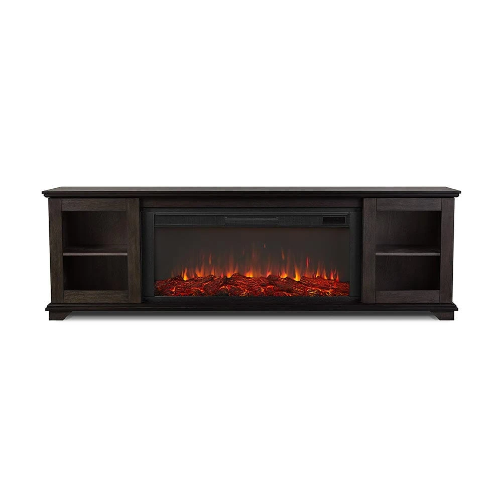Benjamin Infrared Electric Fireplace TV Stand In Weathered Wood 4 Benjamin Infrared Electric Fireplace TV Stand In Weathered Wood - Image 4