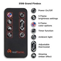 Deland Grand Electric Fireplace Mantel Package In Gray Stone -electric fireplace Store Real Flame 5199 Firebox Remote 6bbf082c f7c9 466f 9703 ea079da41e96