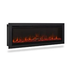 Real Flame 65-in Recessed/Wall Mounted Linear Infrared Electric Fireplace -electric fireplace Store Real Flame 5560E Built In Angled Silo 1