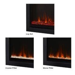 Real Flame 65-in Recessed/Wall Mounted Linear Infrared Electric Fireplace -electric fireplace Store Real Flame 5560E Built In Filler Options