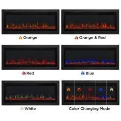 Real Flame 65-in Recessed/Wall Mounted Linear Infrared Electric Fireplace -electric fireplace Store Real Flame 5560E Built In Flame Colors