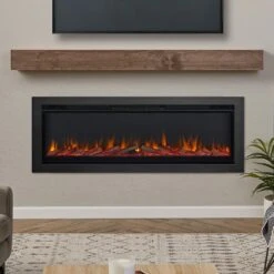Real Flame 65-in Recessed/Wall Mounted Linear Infrared Electric Fireplace